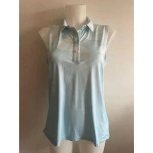 Women's Nike Dri-Fit Standard Fit Sleeveless Polo Shirt - Light Blue -‎ M